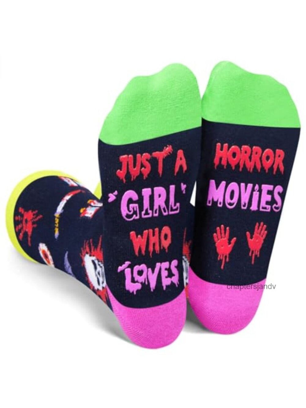 Funny Horror Movie Lover Socks Cotton Women's Novelty Crew